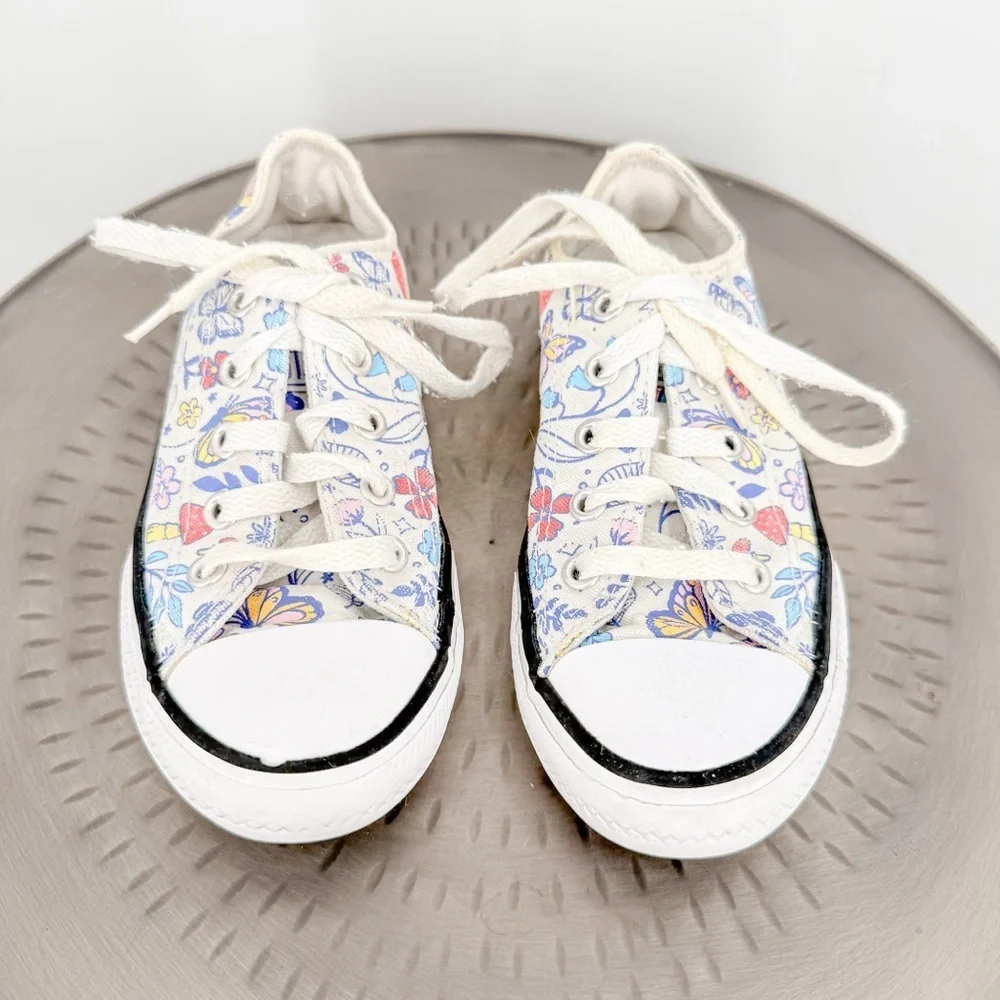Kids Floral Canvas Sneakers